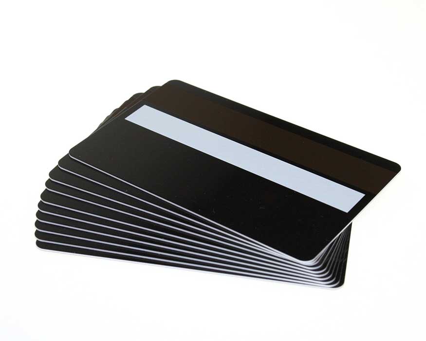 Black Plastic Cards 760 Micron With Magnetic Stripe & Signature Strip (Pack of 100)