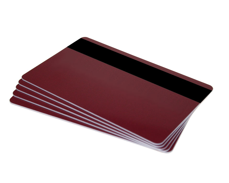 Burgundy Plastic Cards With Hi-Co Magnetic Stripe - 760 Micron (Pack of 100)