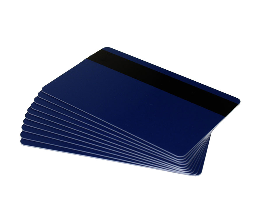 Dark Blue Plastic Cards With Hi-Co Magnetic Stripe - 760 Micron (Pack of 100)