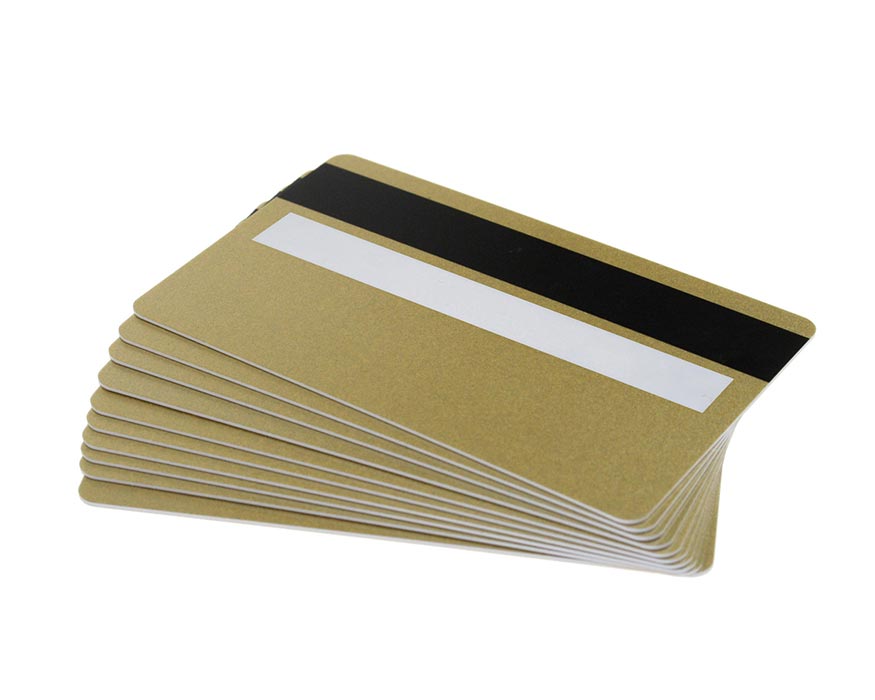 Light Gold Plastic Cards 760 Micron With Magnetic Stripe & Signature Strip (Pack of 100)
