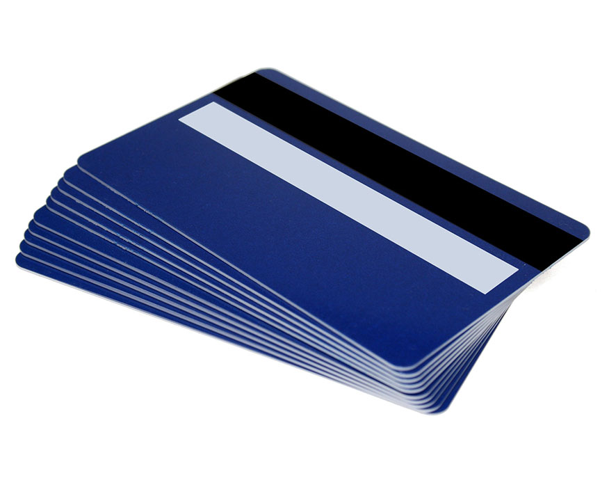 Royal Blue Plastic Cards 760 Micron With Magnetic Stripe & Signature Strip (Pack of 100)