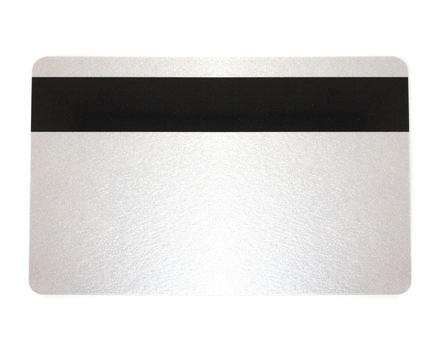 Silver Cards with 2750oe Hi-Co Magnetic Stripe, Coloured Core - 760 Micron (Pack of 100)