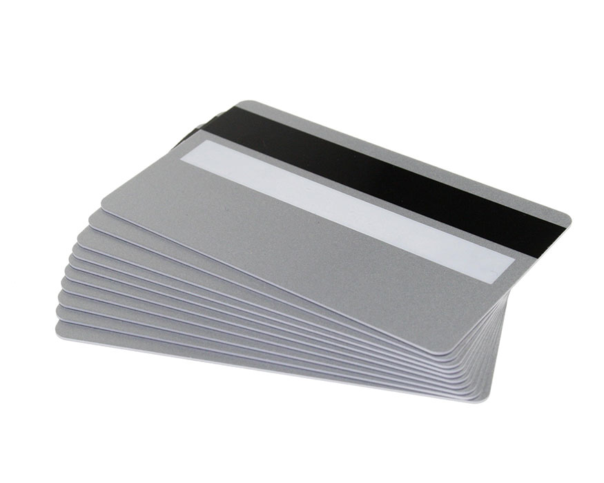 Silver Plastic Cards 760 Micron With Magnetic Stripe & Signature Strip (Pack of 100)