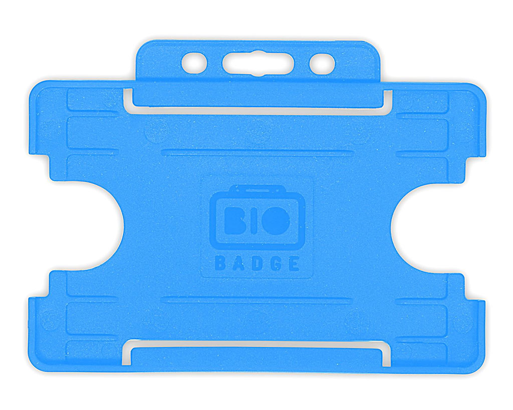 Light Blue Single Sided Biobadge Open Faced ID Card Holder x 100