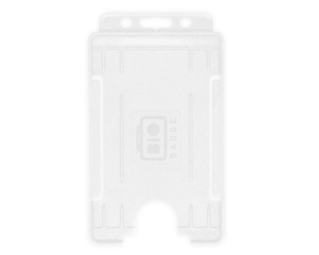 Clear Single-Sided BioBadge Open Faced ID Card Holder, Portrait x 100