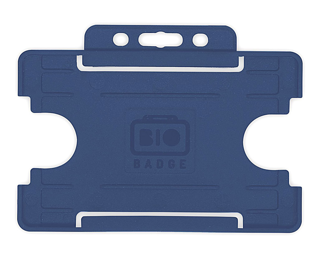 Dark Blue Single-Sided Biobadge Open Faced ID Card Holder x 100