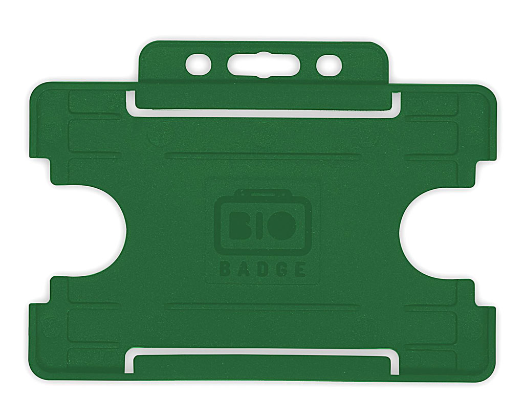 Dark Green Single-Sided Biobadge Open Faced ID Card Holder x 100