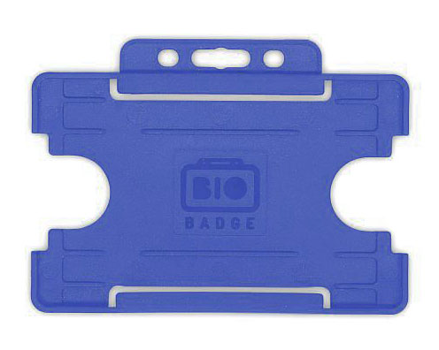 Mid Blue Single Sided Biobadge Open Faced ID Card Holder x 100