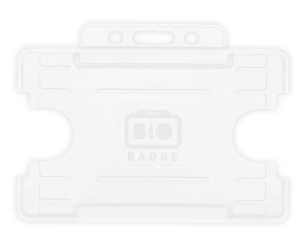 White Single-Sided Biobadge Open Faced ID Card Holder x 100