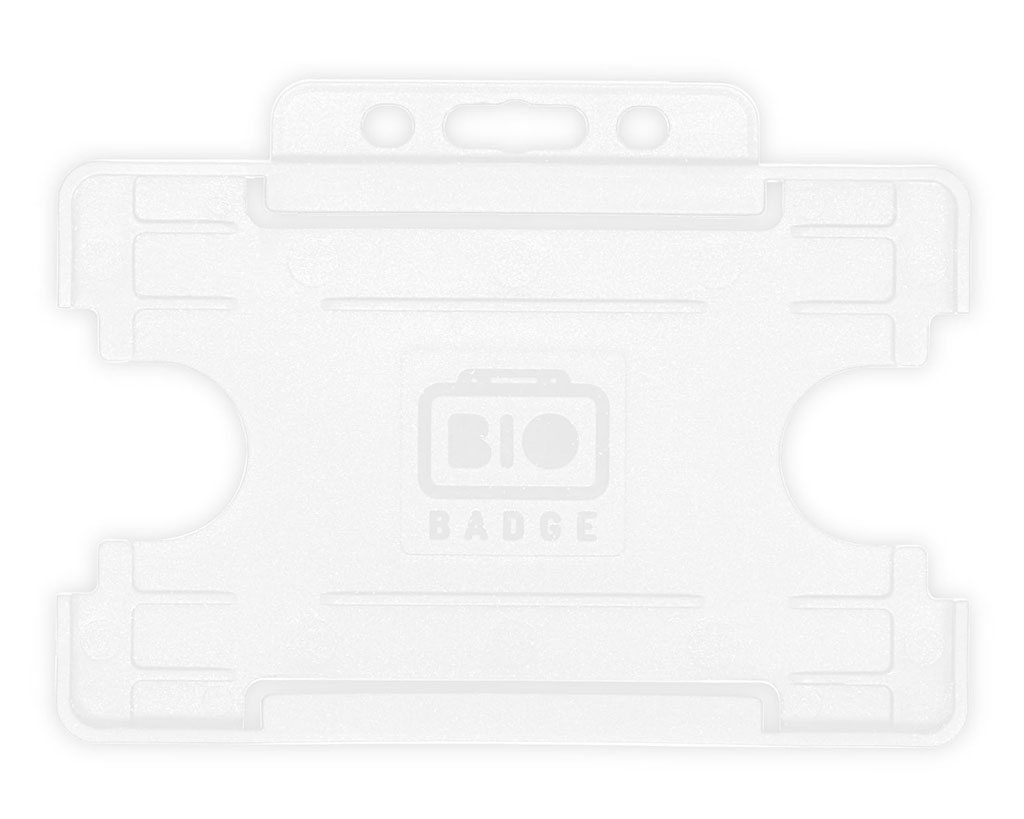 White Single-Sided Biobadge Open Faced ID Card Holder x 100