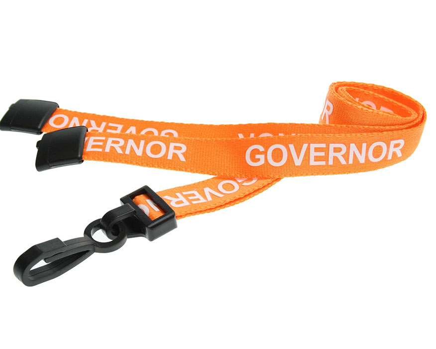 Orange Governor Lanyards with Plastic J Clip (Pack of 100)