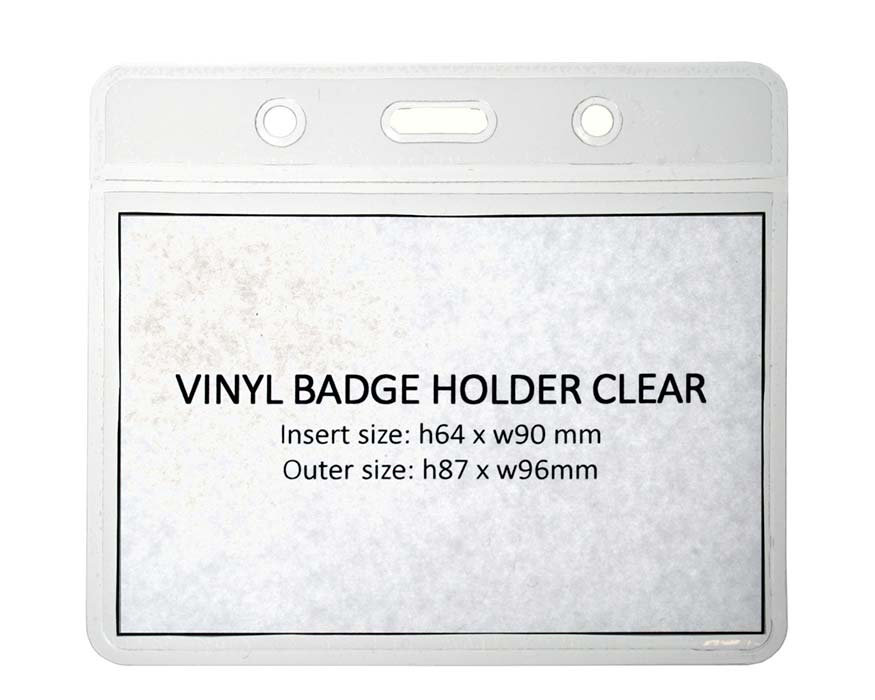 Clear Vinyl ID Card Badge Holders, Eco Friendly, 91 x 65 mm Landscape