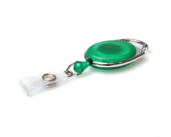 Green Translucent Carabiner Card Reels with Reinforced ID Straps (Pack of 50)