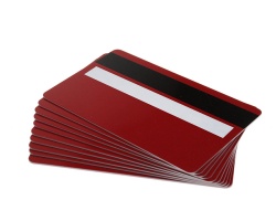 Red Plastic Cards 760 Micron With Magnetic Stripe & Signature Strip (Pack of 100)