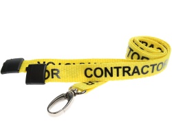 Yellow Contractor Lanyards with Breakaway and Metal Lobster Clip (Pack of 100)