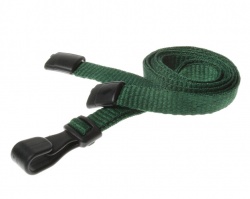 Plain Dark Green Lanyards with Breakaway and Plastic J Clip (Pack of 100)
