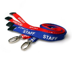 50 Royal Blue Staff & 50 Red Visitor Lanyards with Metal Lobster Clip (Pack of 100)