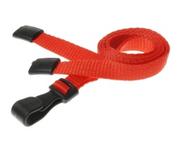 Plain Red Lanyards with Breakaway and Plastic J Clip (Pack of 100)